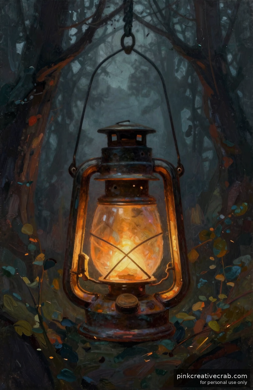 The Moody Lantern-Lit Forest Scene That Feels Like Painting a Fairy Tale