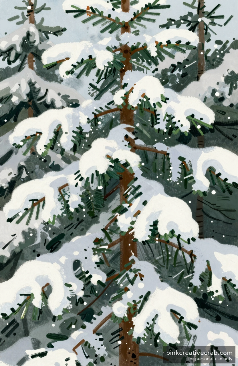 Snowy Pine Trees Have Never Looked This Gorgeous in Gouache