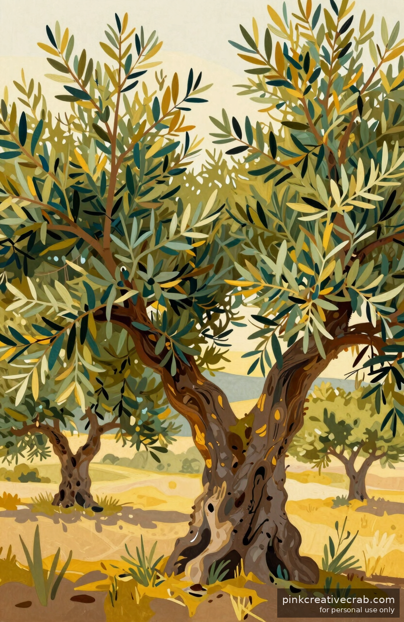 Ancient Olive Trees and Golden Light — Your Most Beautiful Gouache Scene Yet