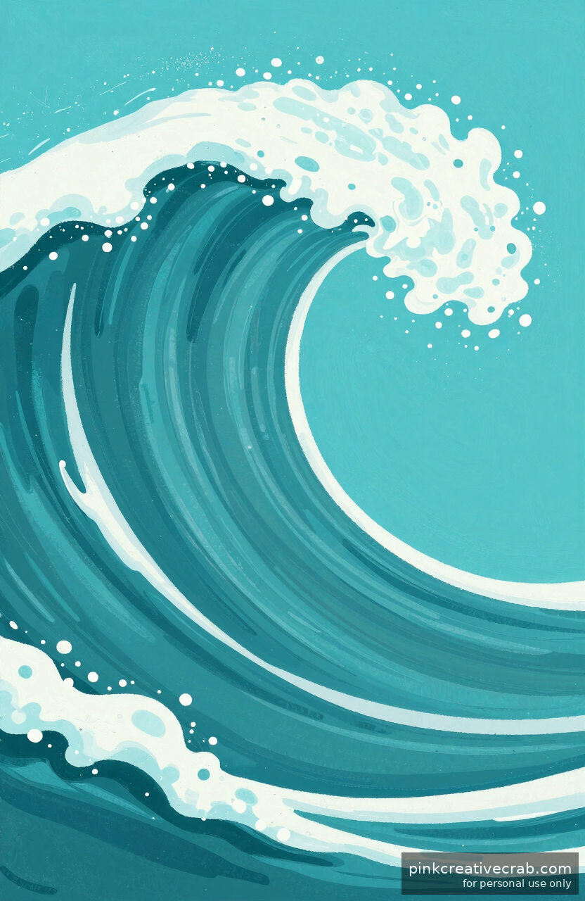 What Happens When You Paint a Single Cresting Wave in Bold Gouache Colors
