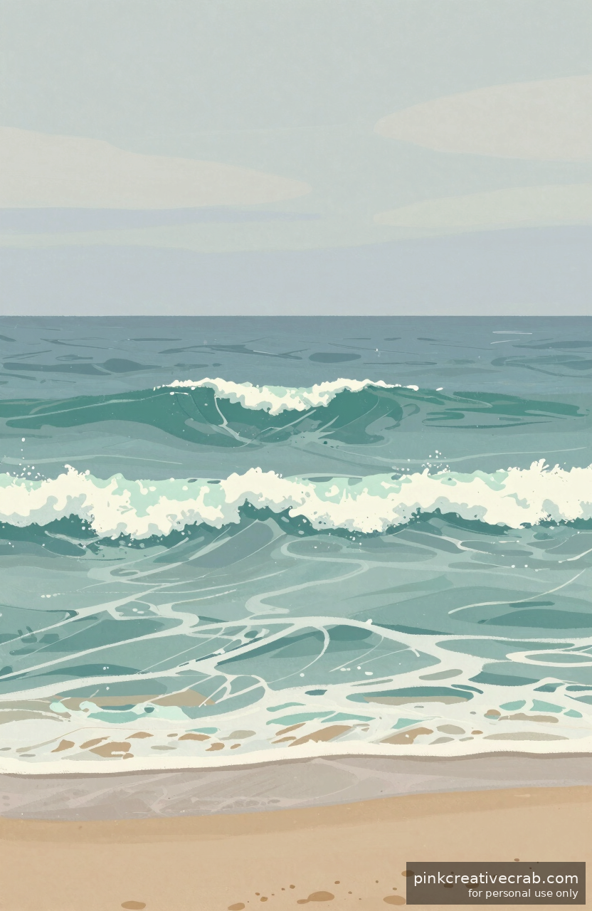 Gentle Rolling Waves So Cozy They Belong on a Rainy Afternoon Canvas