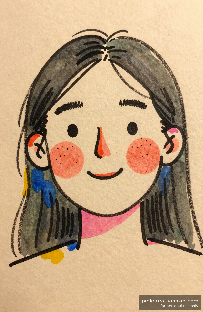 Rosy Circle Cheeks and Freckles — the Most Satisfying Face to Draw Today