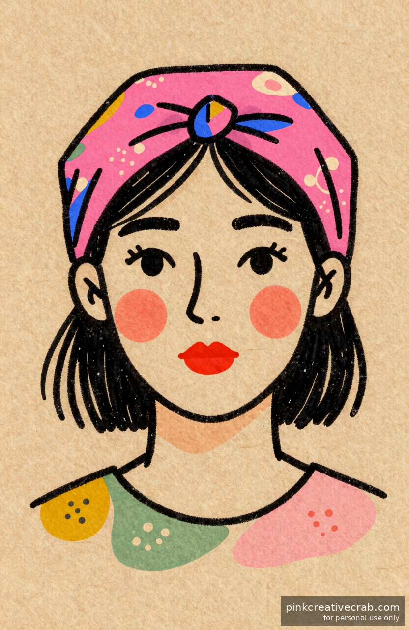 The Dreamy Bandana Headscarf Face That Belongs on Your Sketchbook Wall