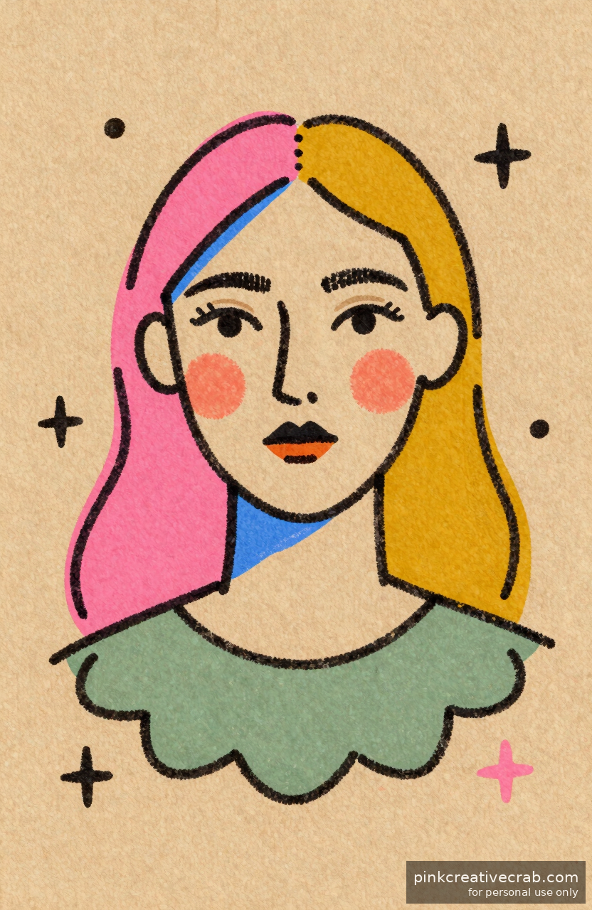 Scalloped Collars and Star Shapes Turn a Basic Face Sketch Into Something Magical