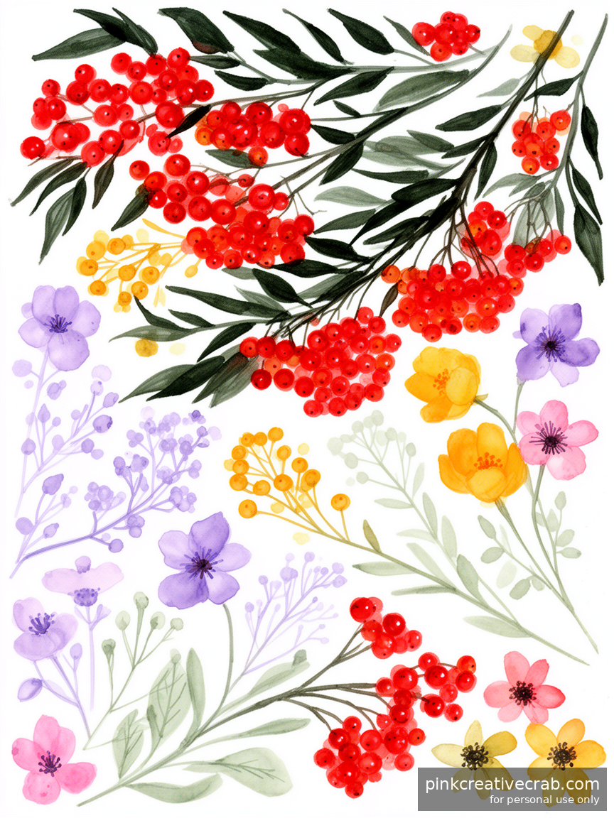 The Dreamy Red Berry Branch That Belongs on Your Sketchbook Wall