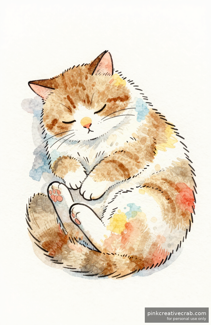 Cozy Napping Cat