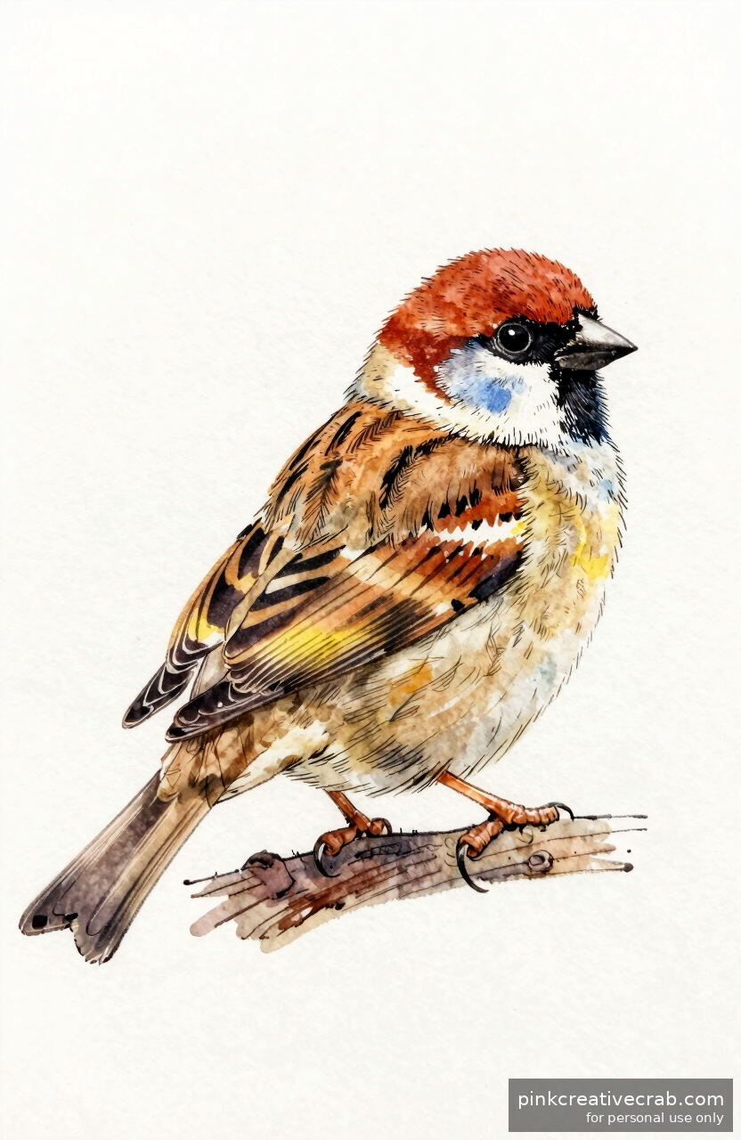 Tiny Perched Sparrow