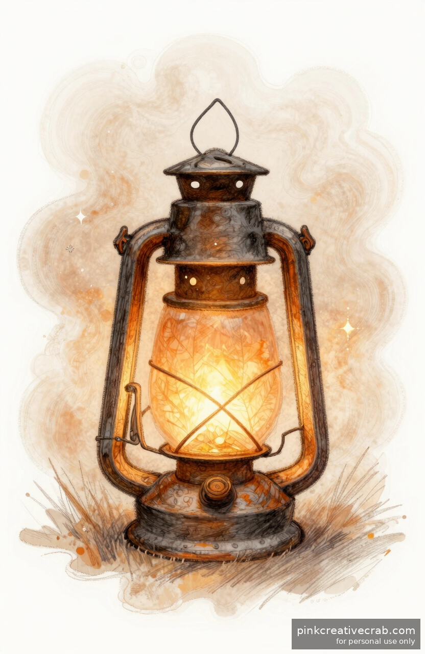 Cozy Lantern in Fog