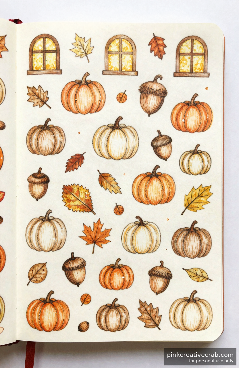 Autumn Sketching Ideas Journal Page