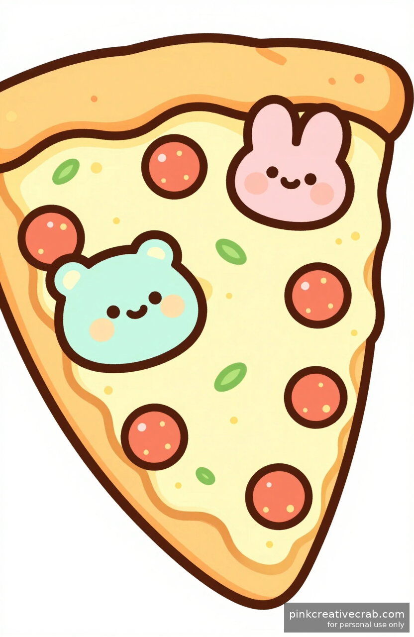 Cute Pizza Slice Food Doodle