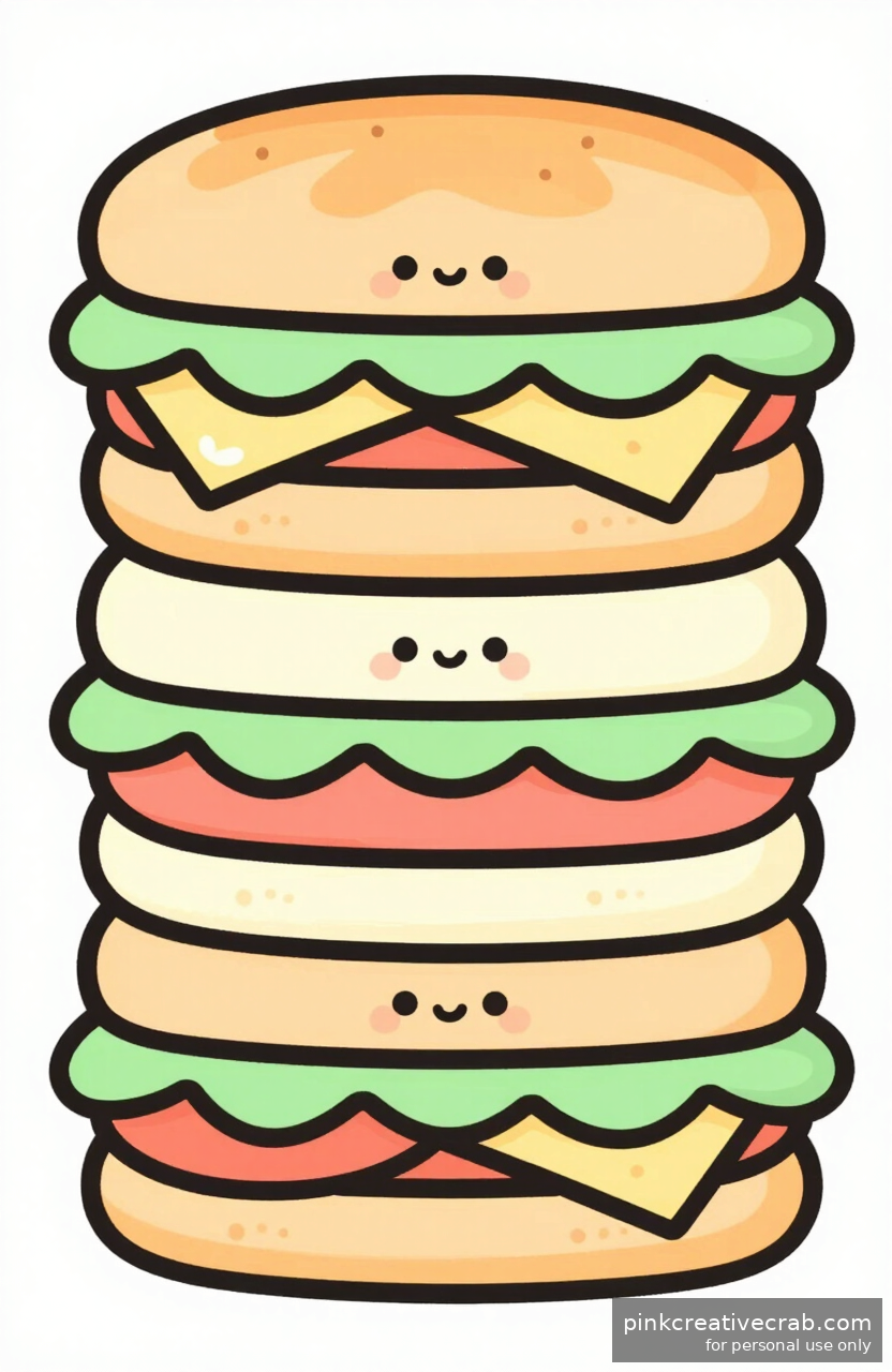 Layered Sandwich Food Doodle