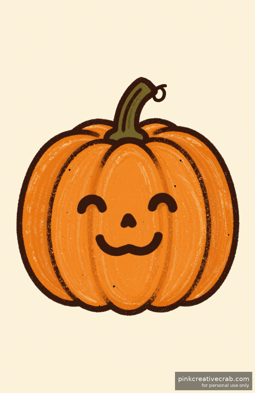 Round Cheerful Pumpkin