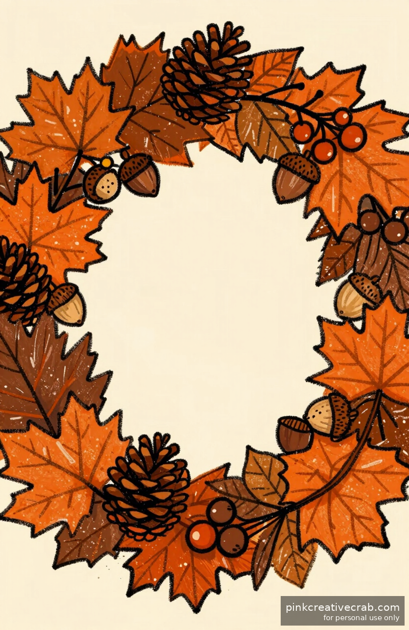 Warm Autumn Doodle Wreath