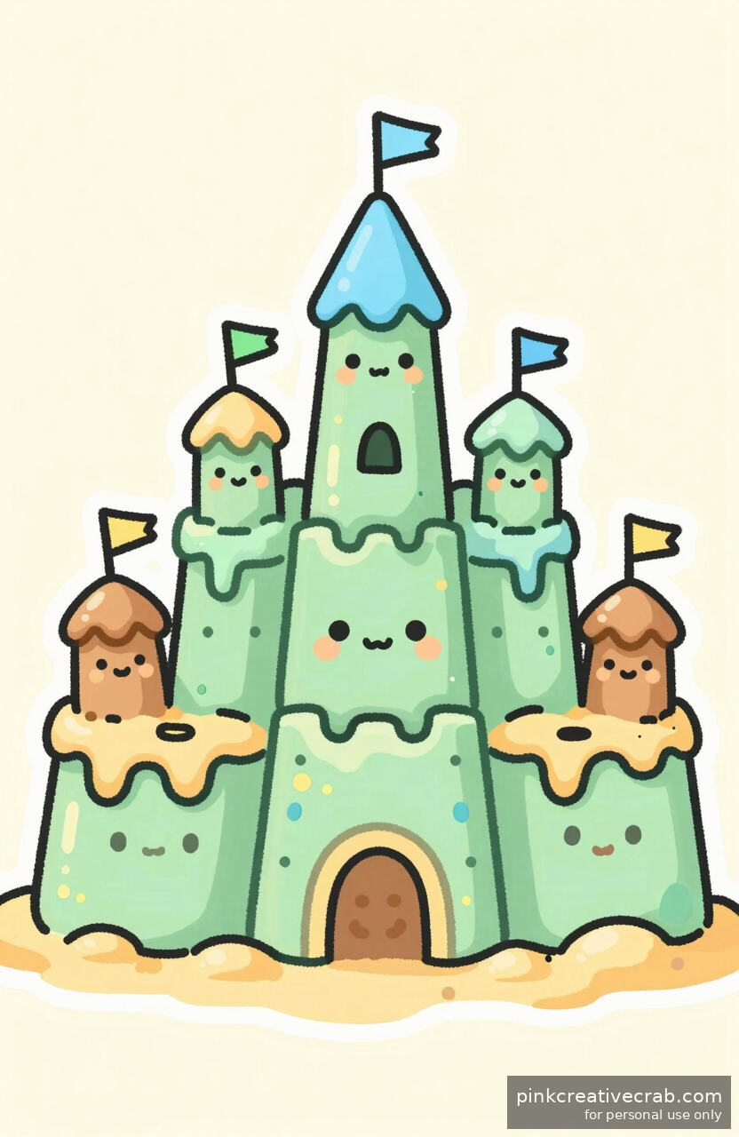 Whimsical Drip Sandcastle