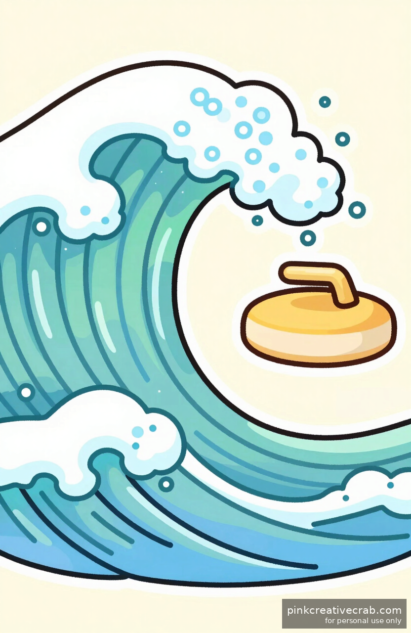 Curling Ocean Wave Doodle