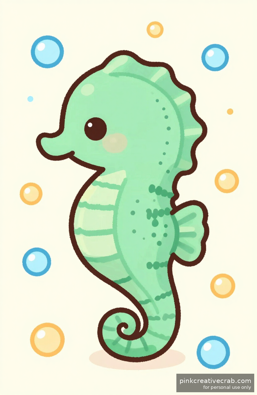Bubbly Seahorse Doodle