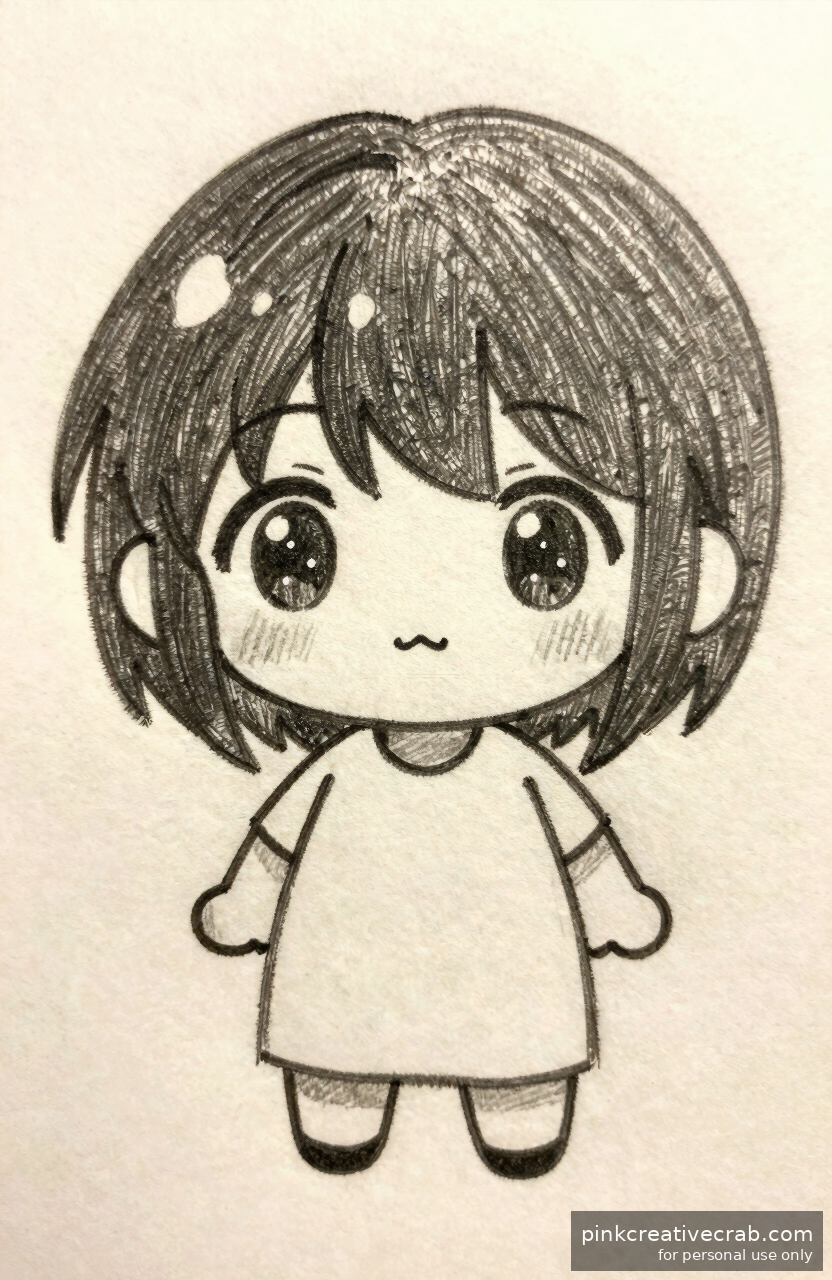 Chibi Anime Character with Big Eyes