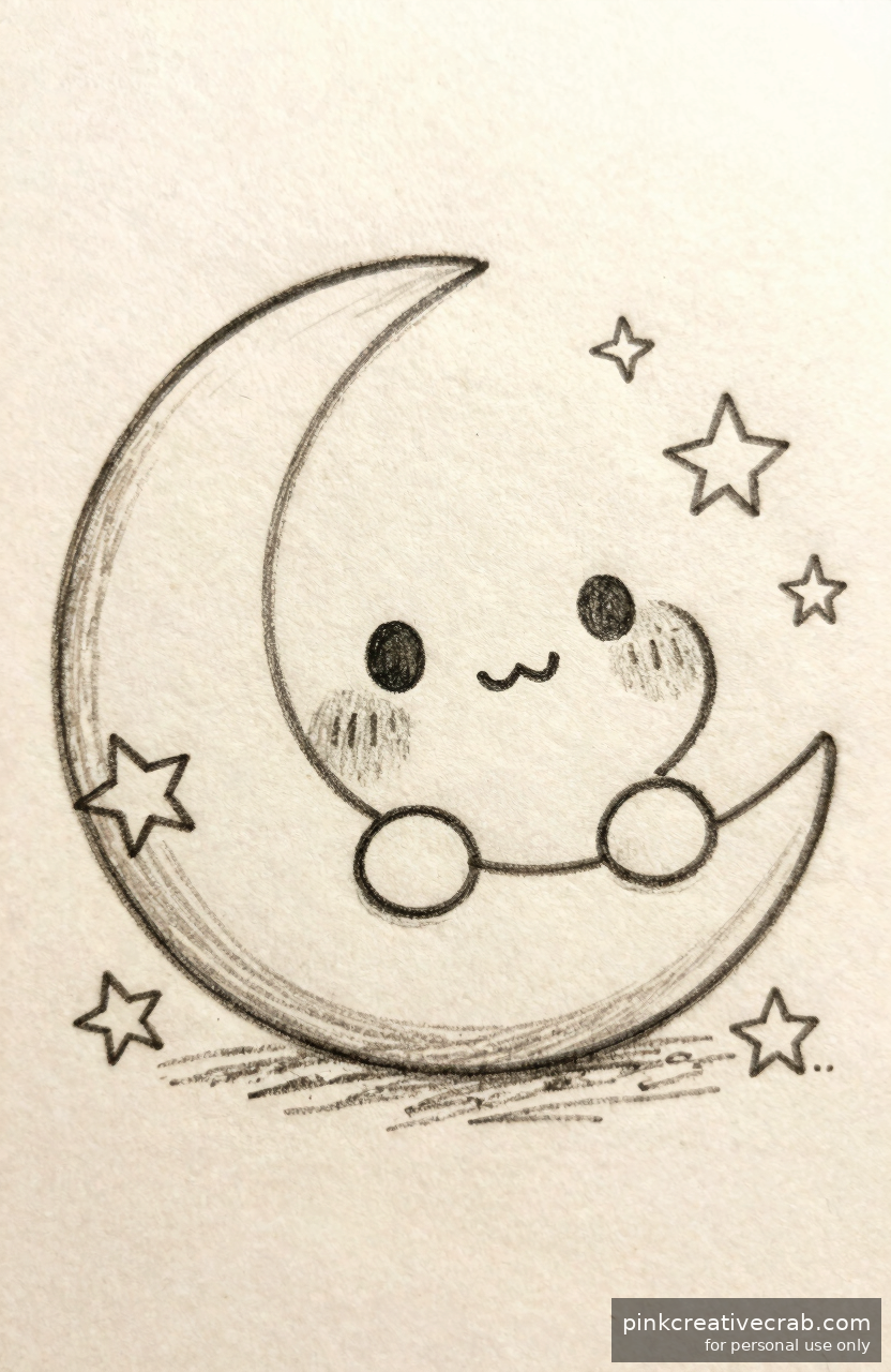 Tiny Blushing Anime Moon