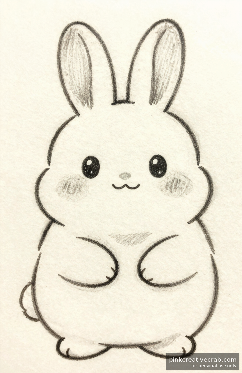 Round Anime Bunny with Blush