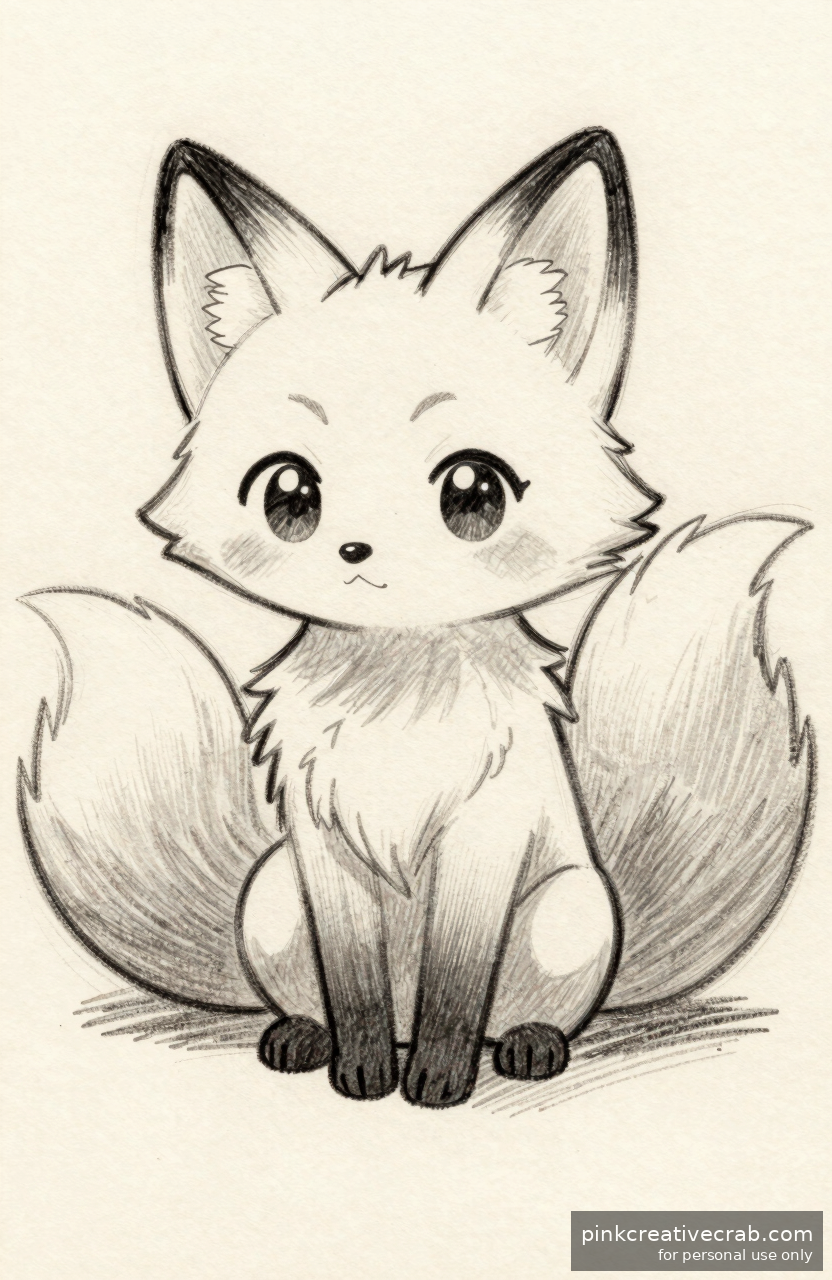 Cute Anime Doodle Fox Kit