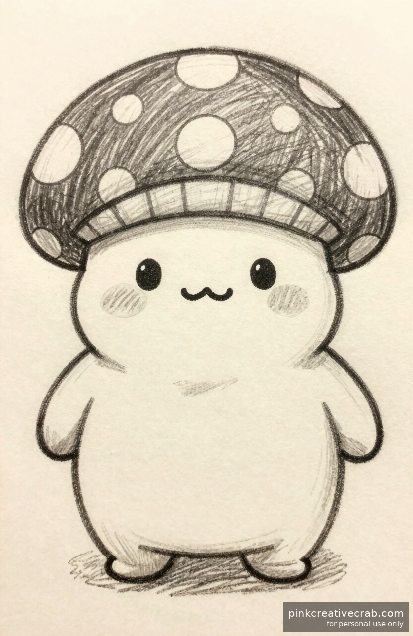 Kawaii Anime Mushroom Character