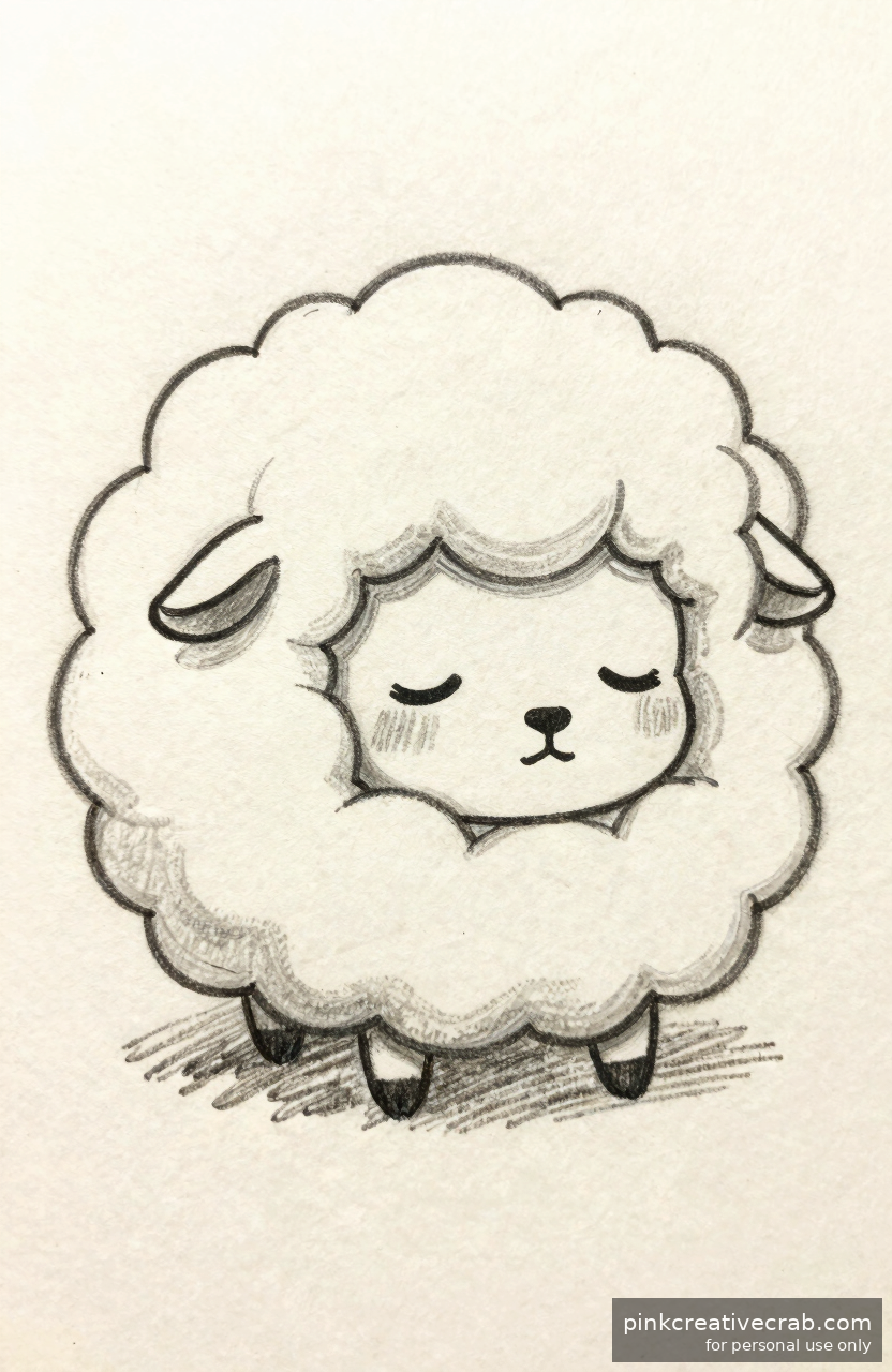 Fluffy Anime Sheep Dozing Off