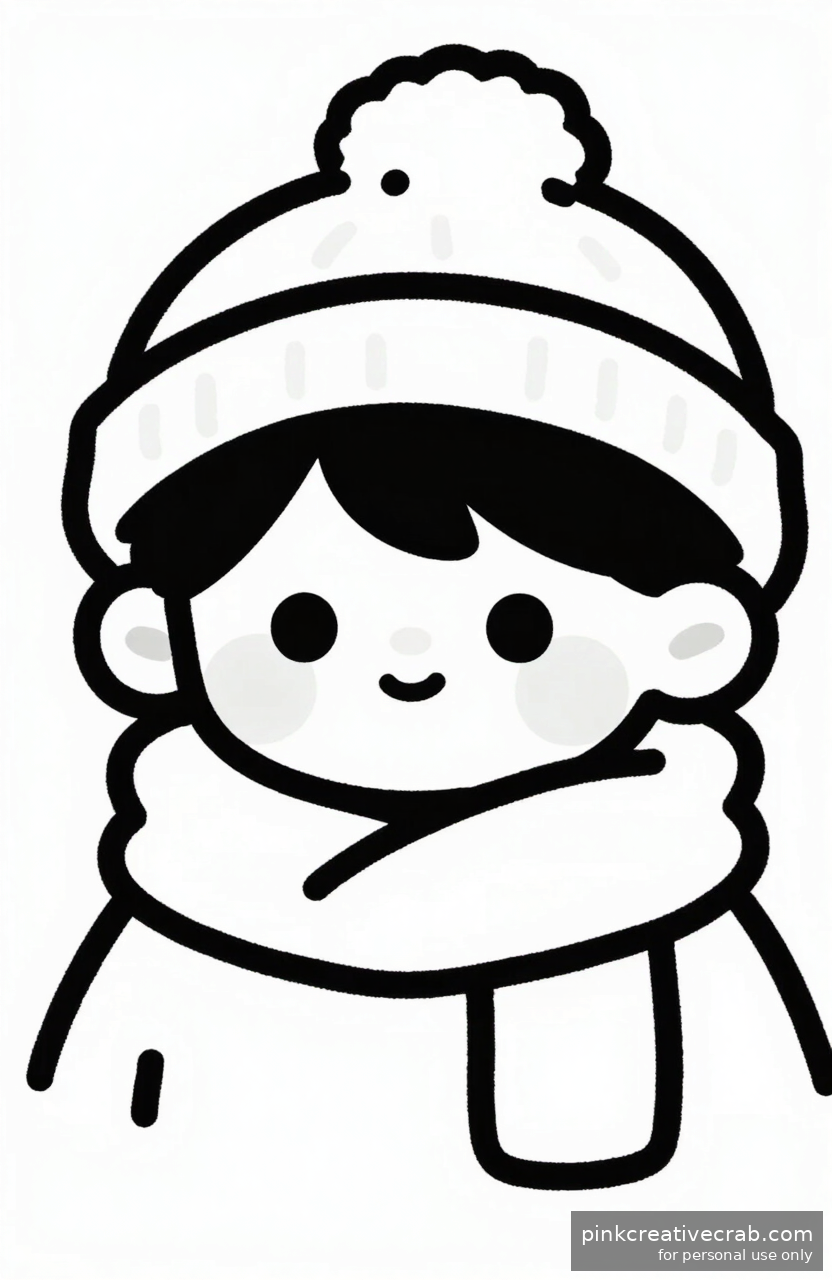 Bundled-Up Boy in Winter Hat