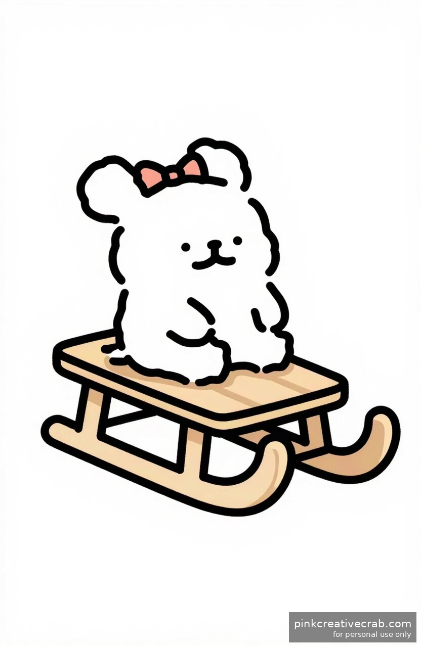 Cute Winter Doodle Sled