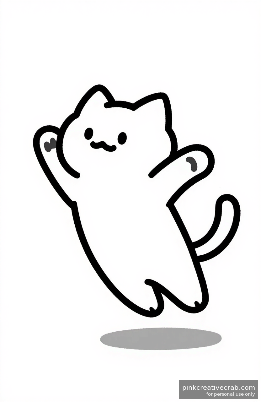 Playful Cat Mid-Pounce