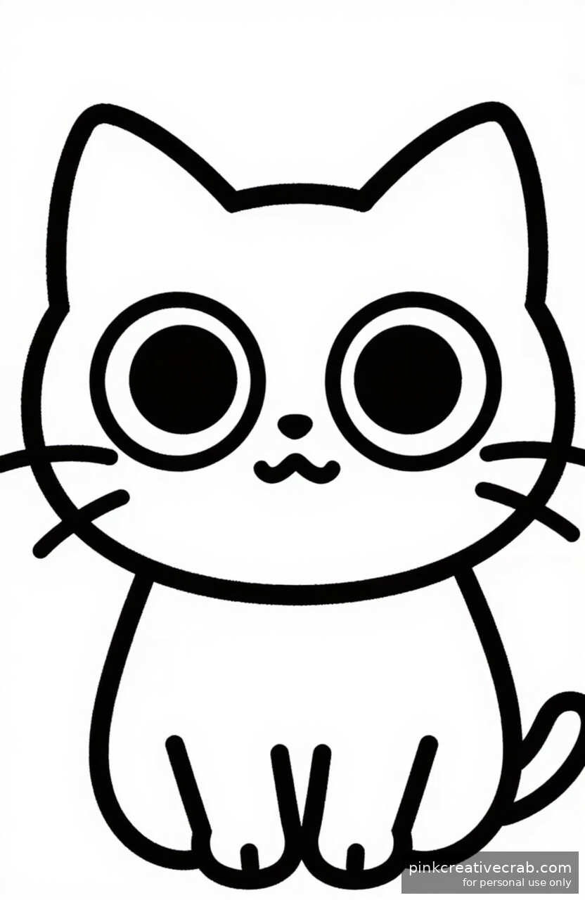 Wide-Eyed Curious Cat Doodle