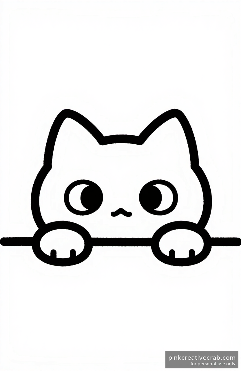 Cat Peeking Over an Edge
