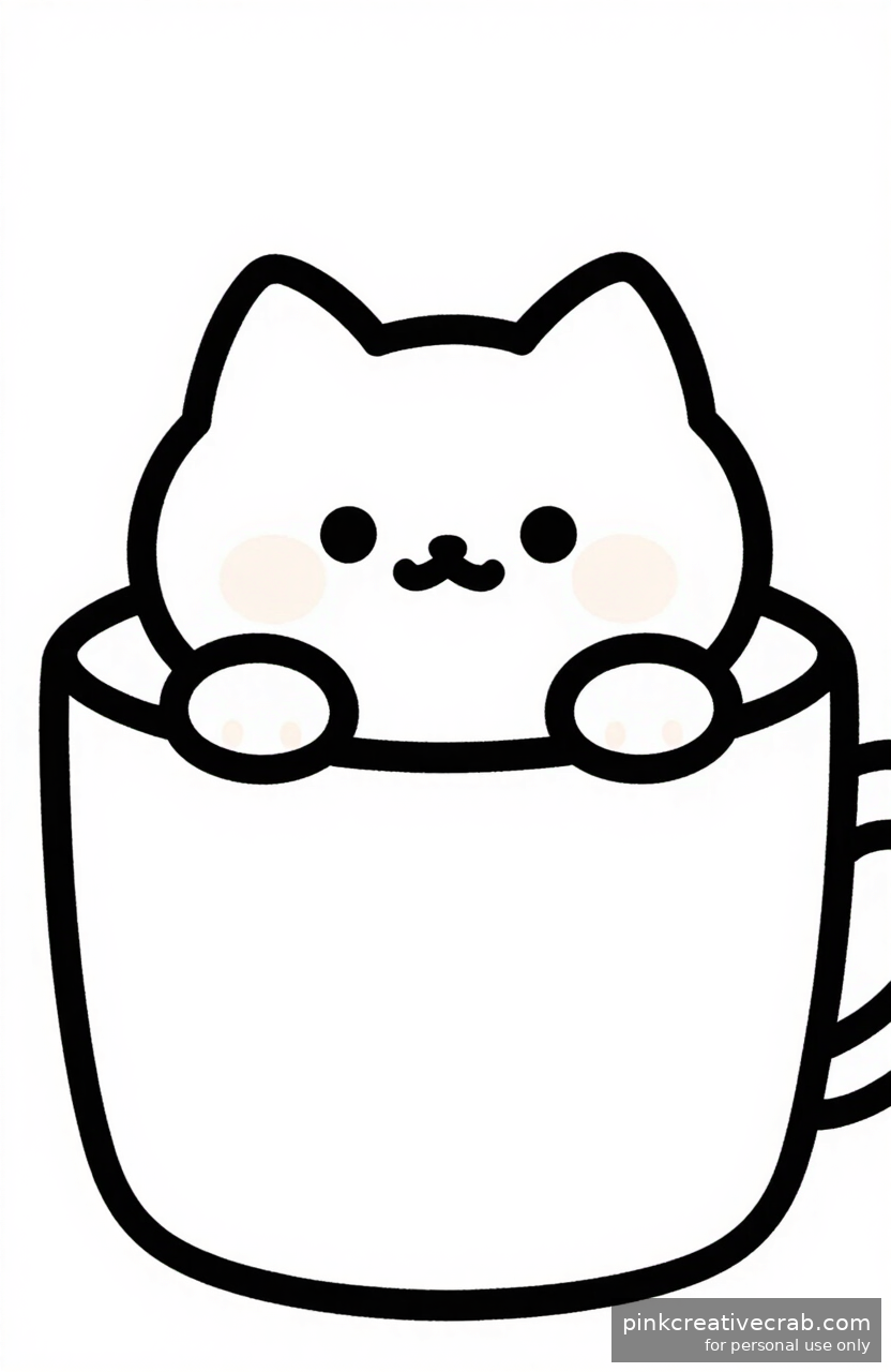 Cat Sitting Inside a Cup