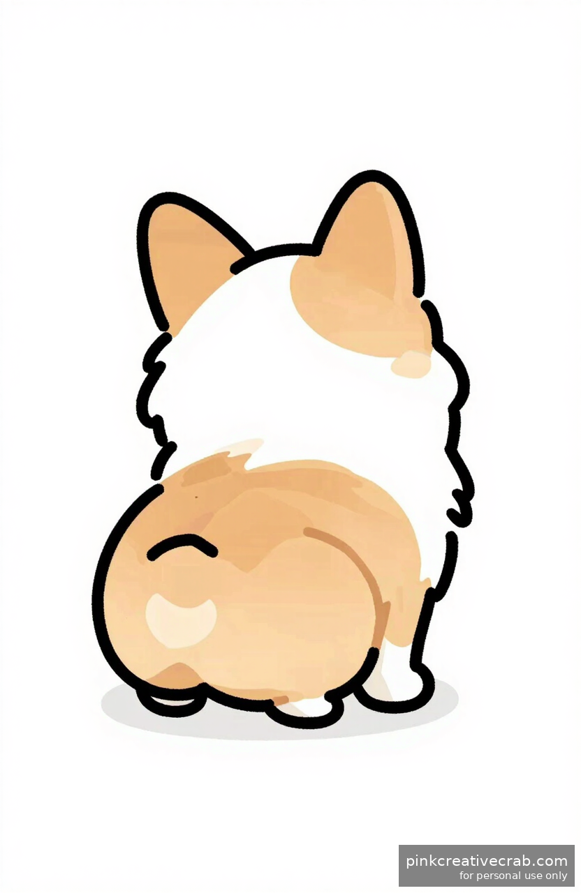 Fluffy Corgi Butt Doodle