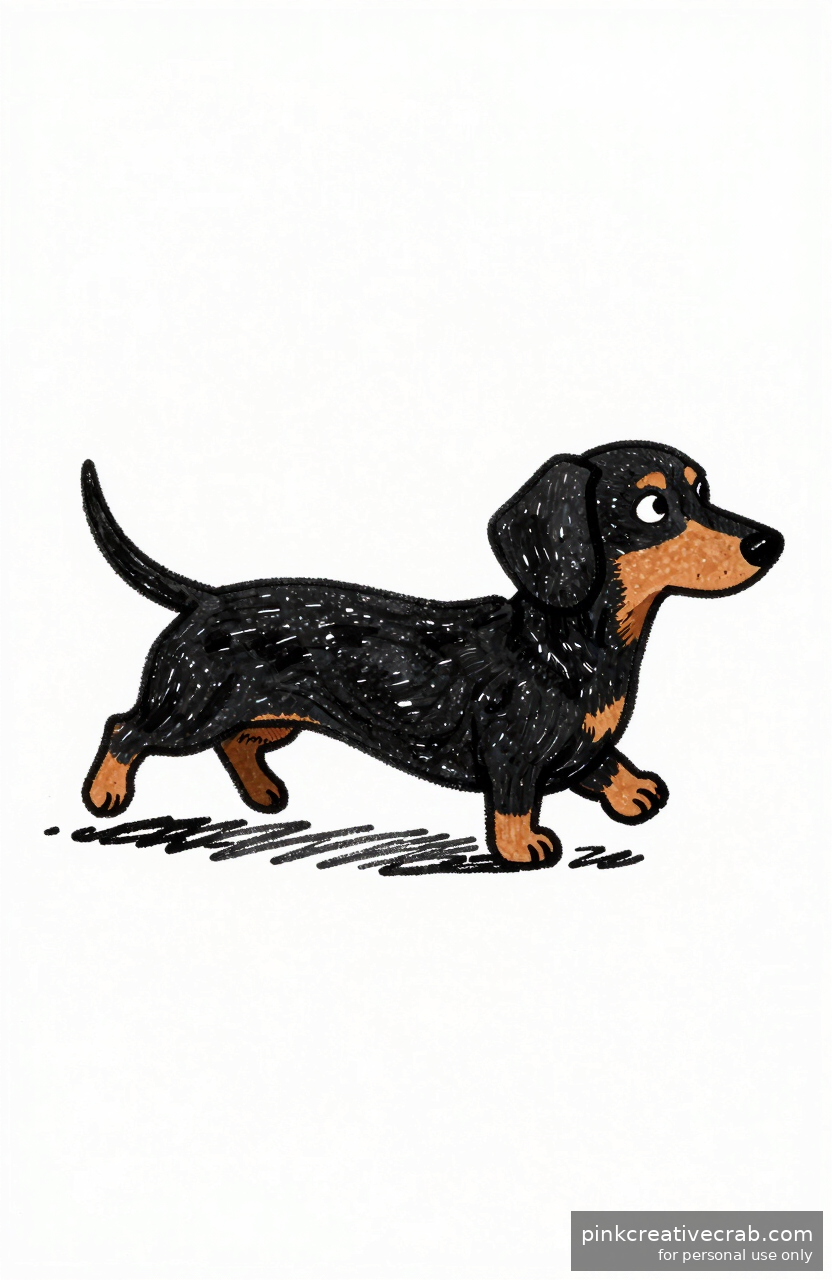 Playful Dachshund Running