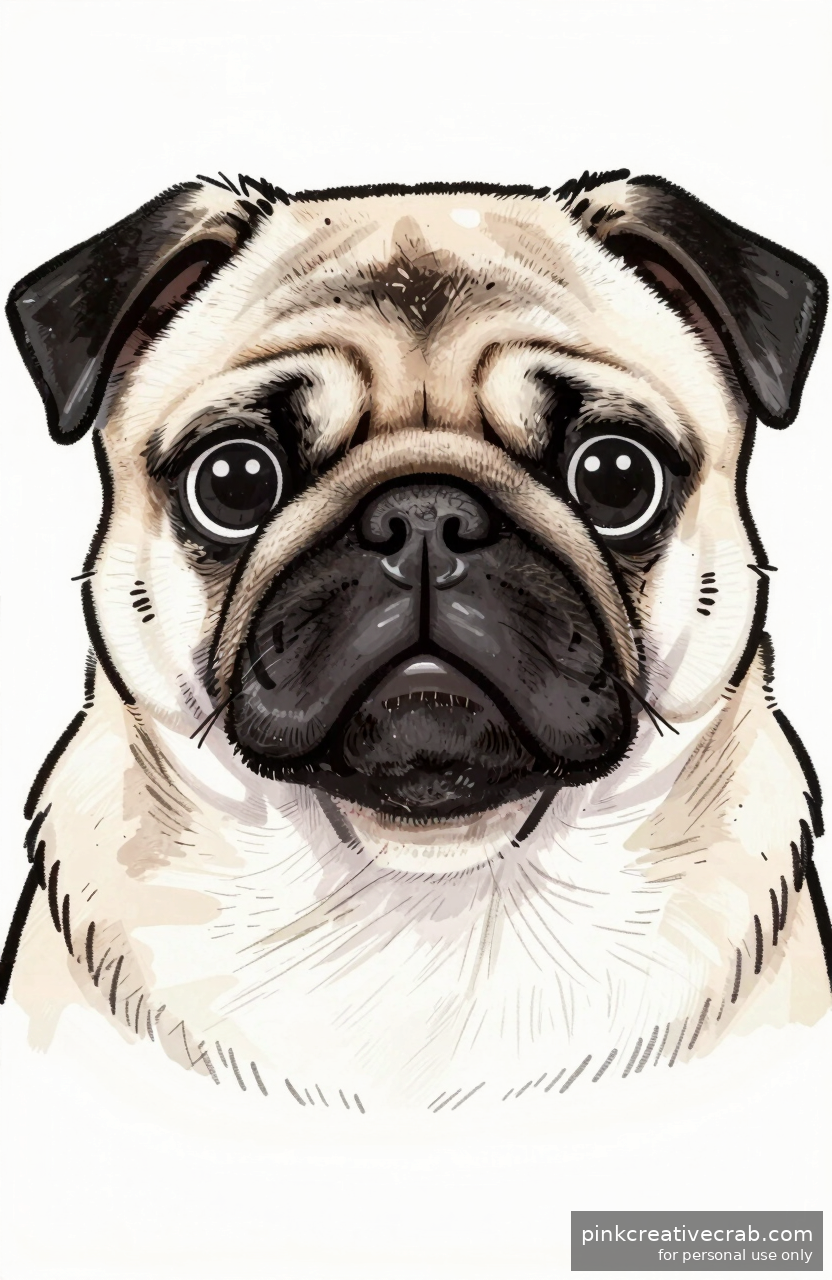 Chubby Pug Portrait