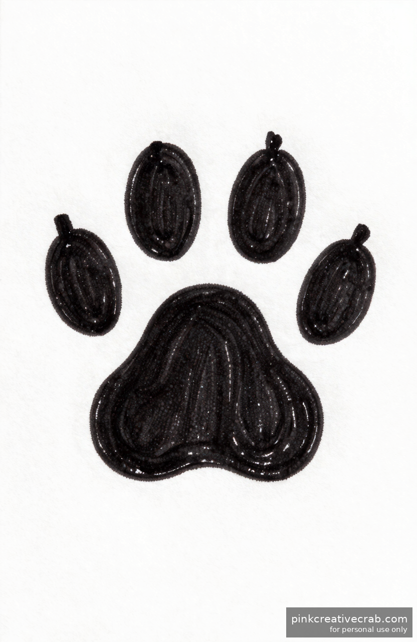 Simple Dog Doodle Paw Print