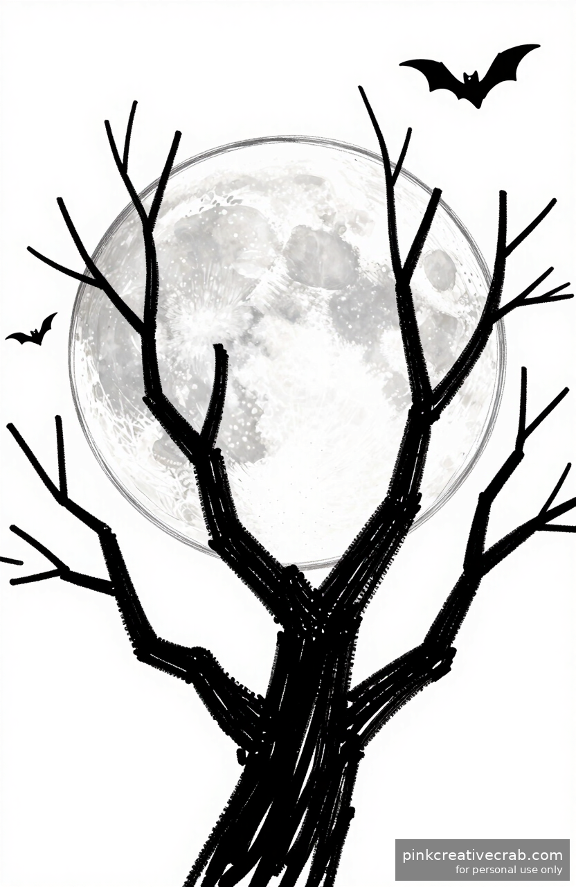 Eerie Full Moon Scene