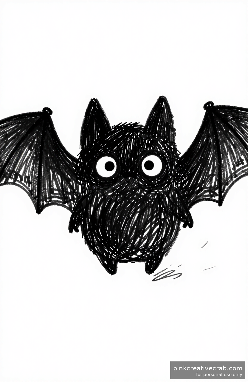 Friendly Spooky Doodle Bat