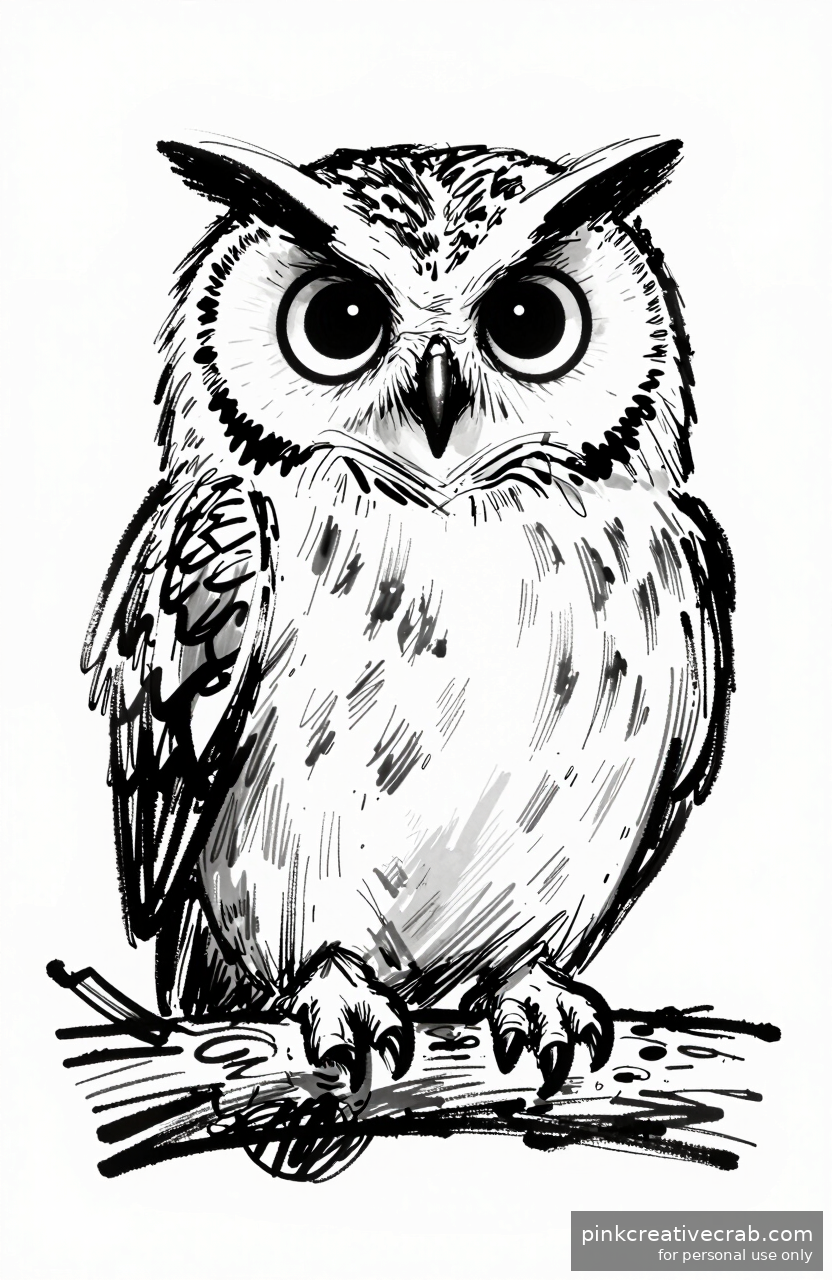Swooping Owl on Branch
