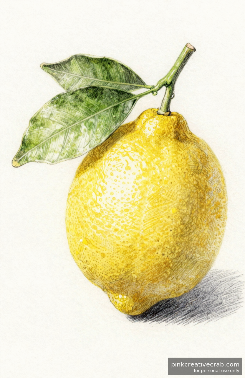 Bright Lemon with Leaves
