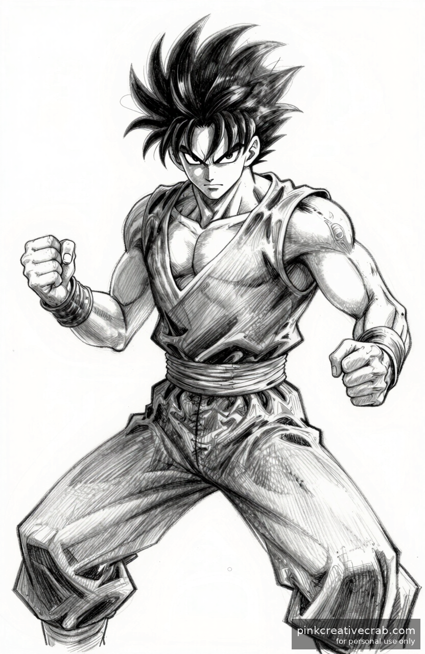 Determined Anime Fighter Stance