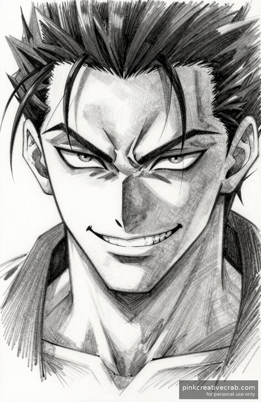 Dark Anime Villain Smirk