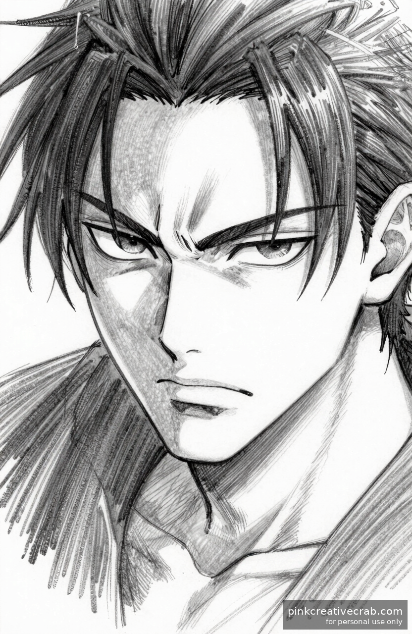 Intense Anime Battle-Ready Face