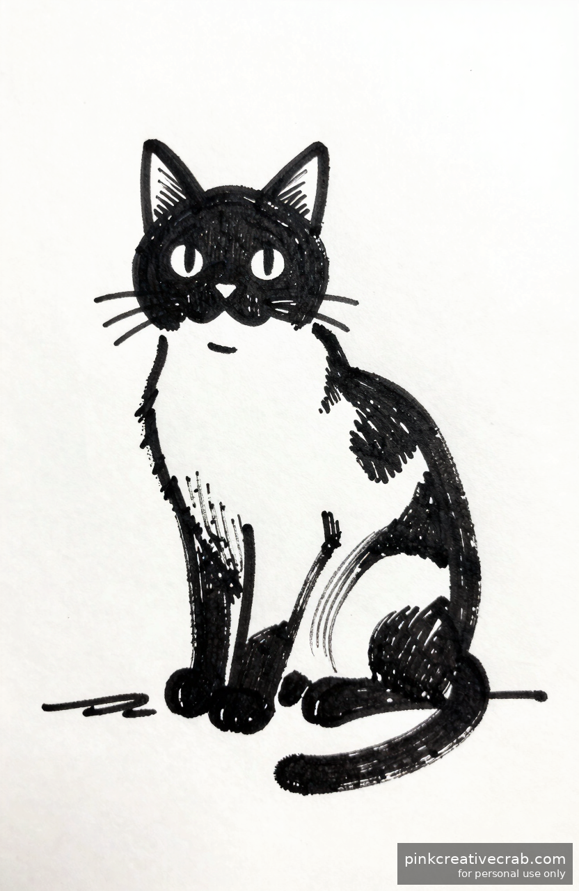 Simple Cat Outline for Beginners