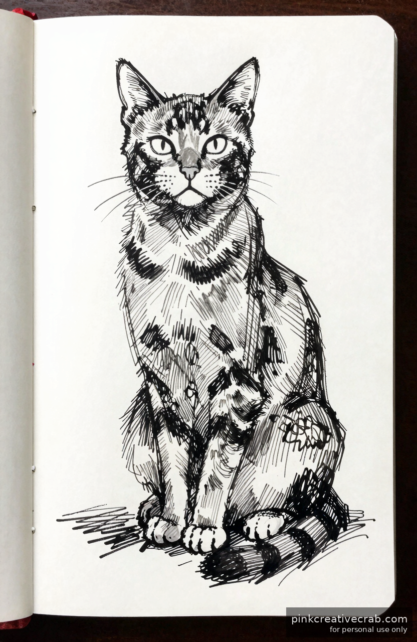Cat Sitting Upright Proudly