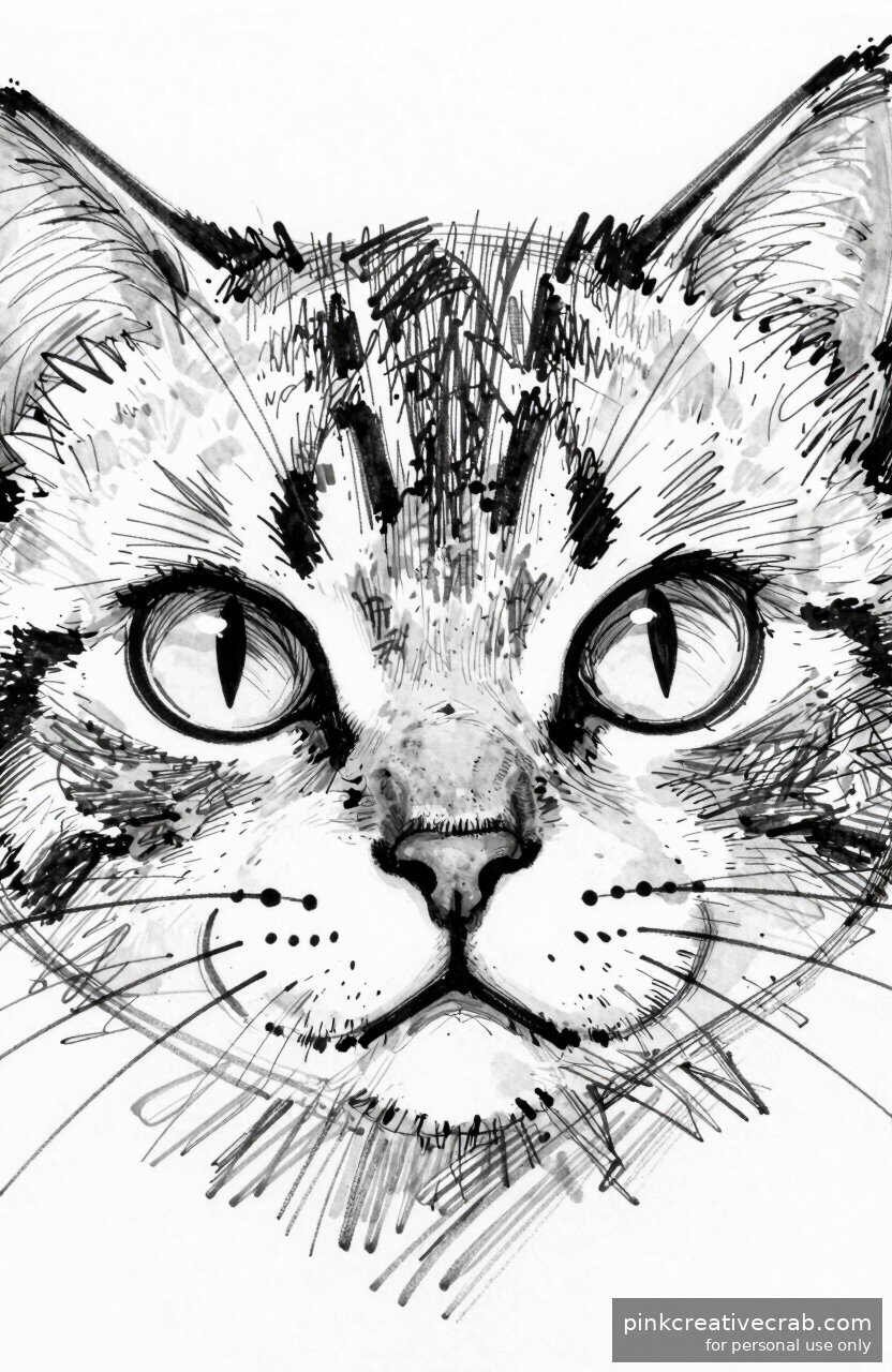 Cat Eyes and Nose Detail Study