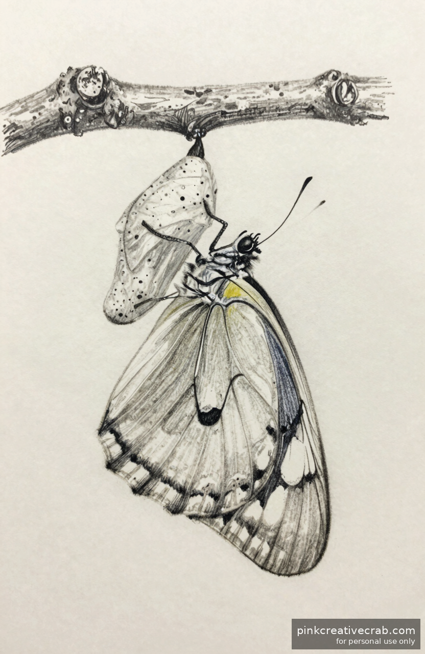 Butterfly Emerging From a Cocoon