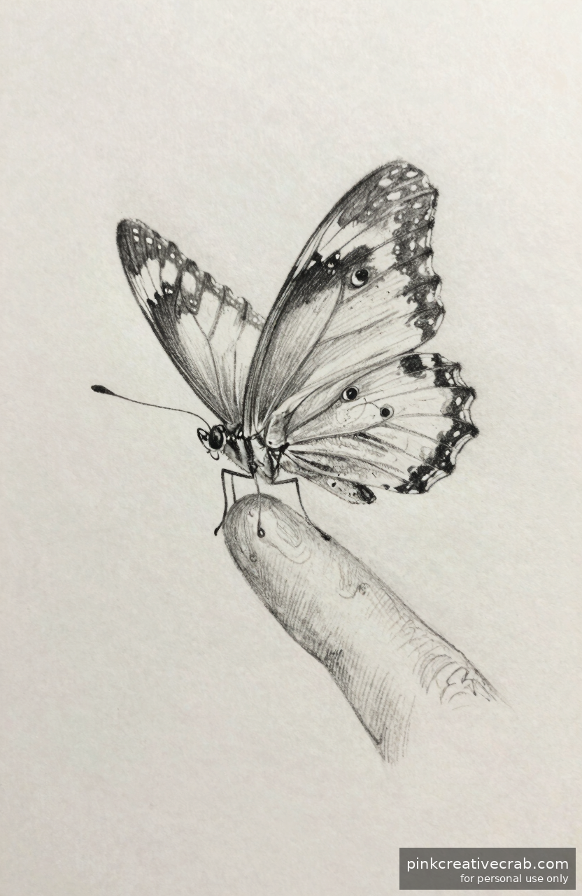 Butterfly Perched on a Fingertip