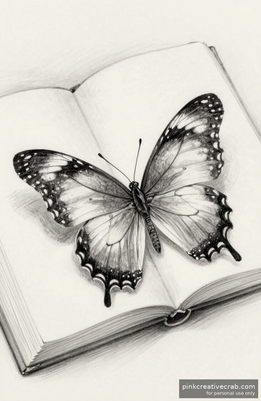 Butterfly Resting on an Open Book