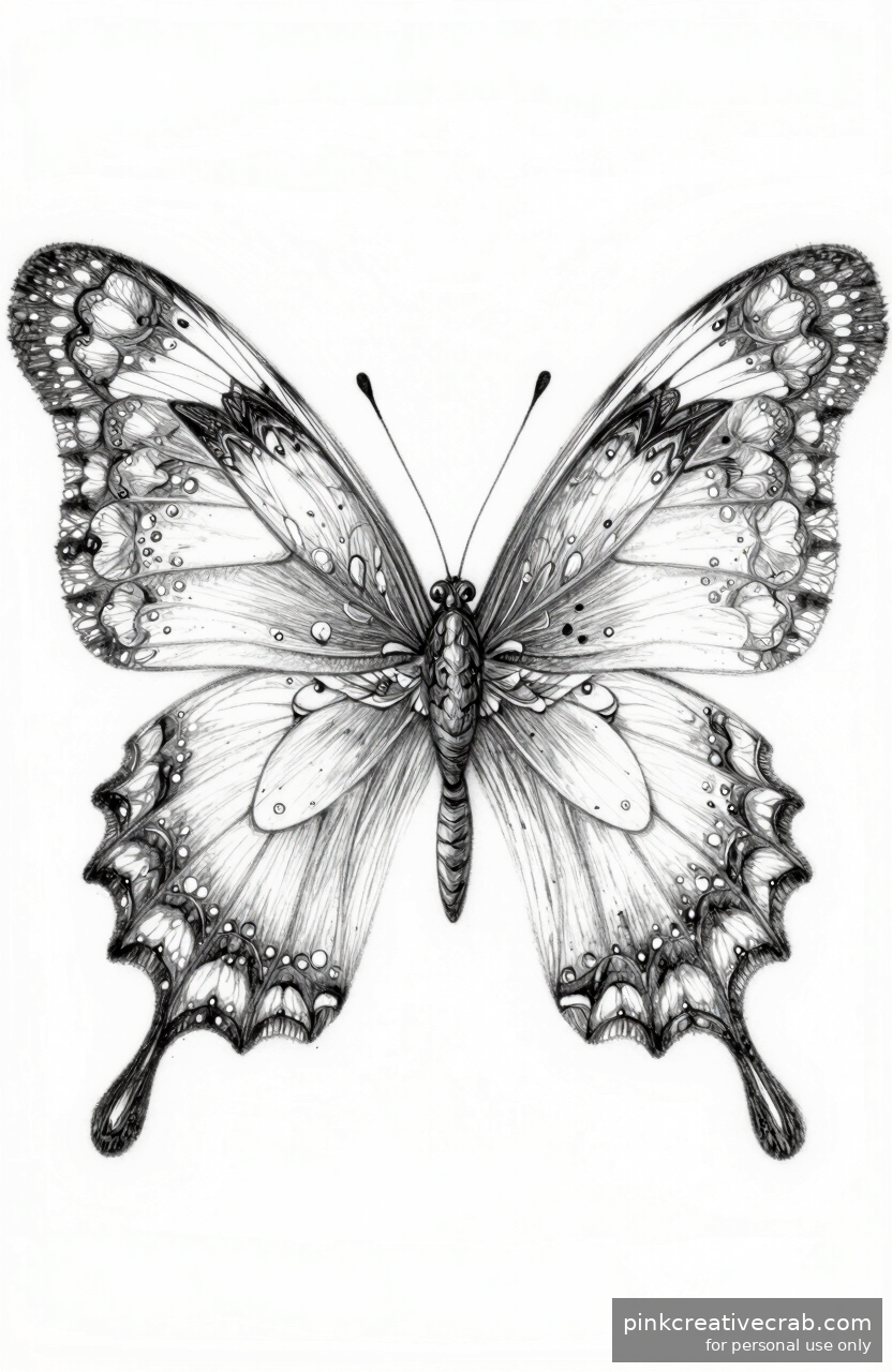 Whimsical Butterfly With Floral Wings